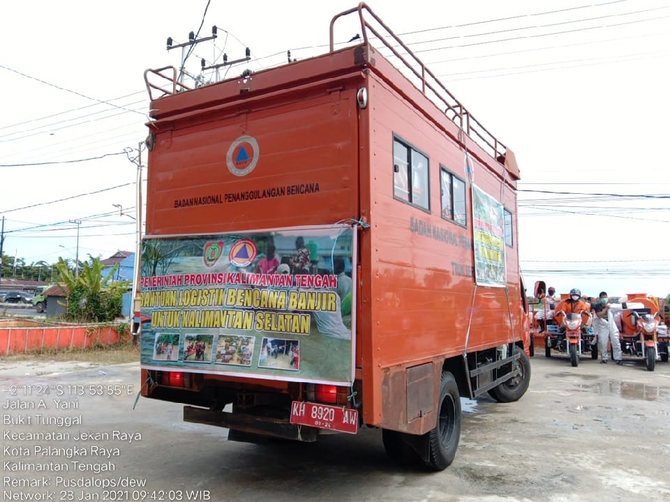 BPBPK Prov Kalteng Kawal Pendistribusian Bantuan dari OPD Prov Kalteng ke Kalsel