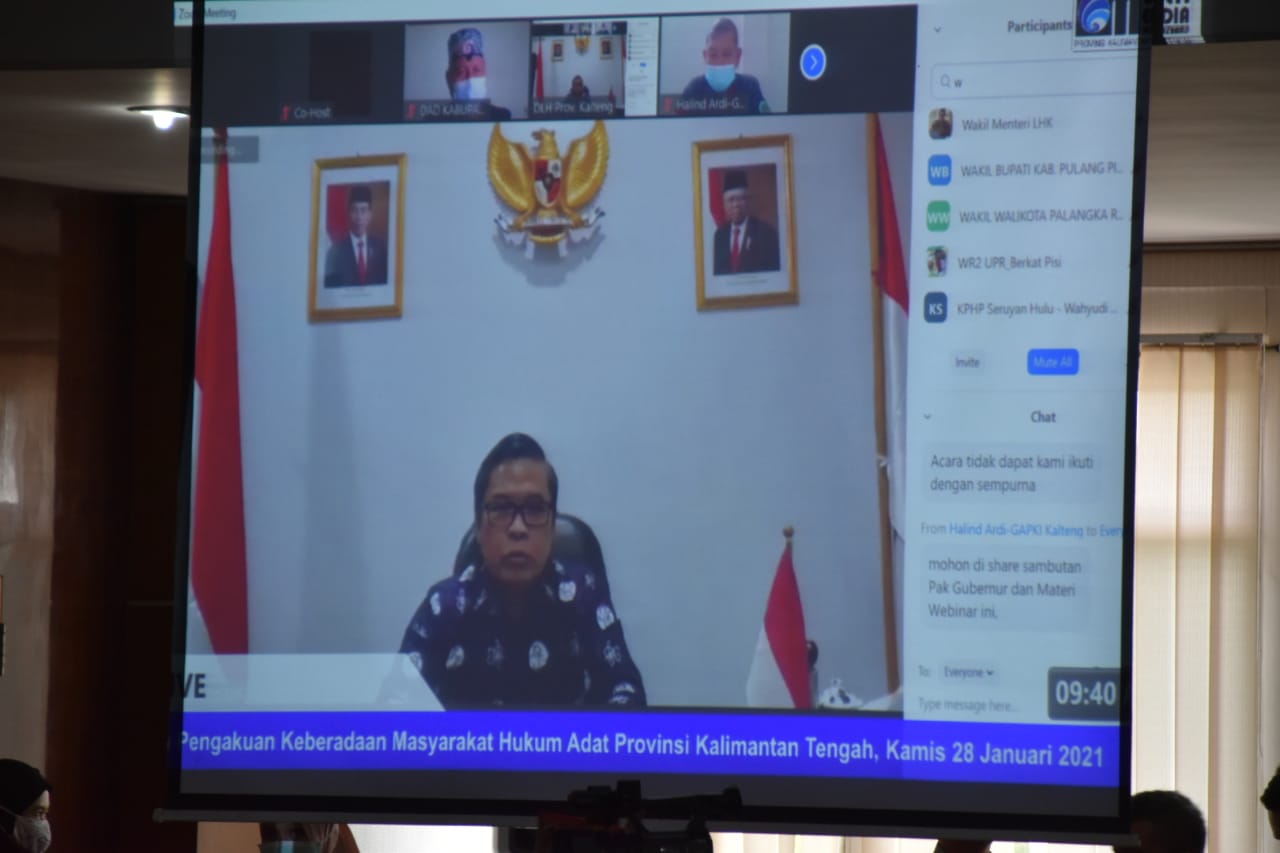 Sekda Fahrizal Fitri Lakukan Peluncuran Pedoman Tata Cara Pengakuan Keberadaan Masyarakat Hukum Adat Provinsi Kalteng