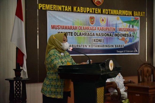 Hj Nurhidayah Terpilih Sebagai Ketua KONI Kobar Periode 2021-2025
