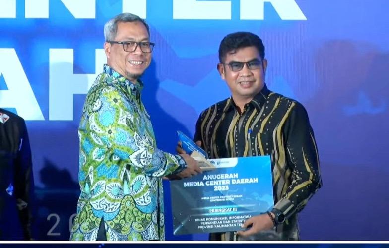 Diskominfosantik Kalteng Raih Terbaik III Nasional Pada Anugerah Media Center Tahun Penilaian 2022
