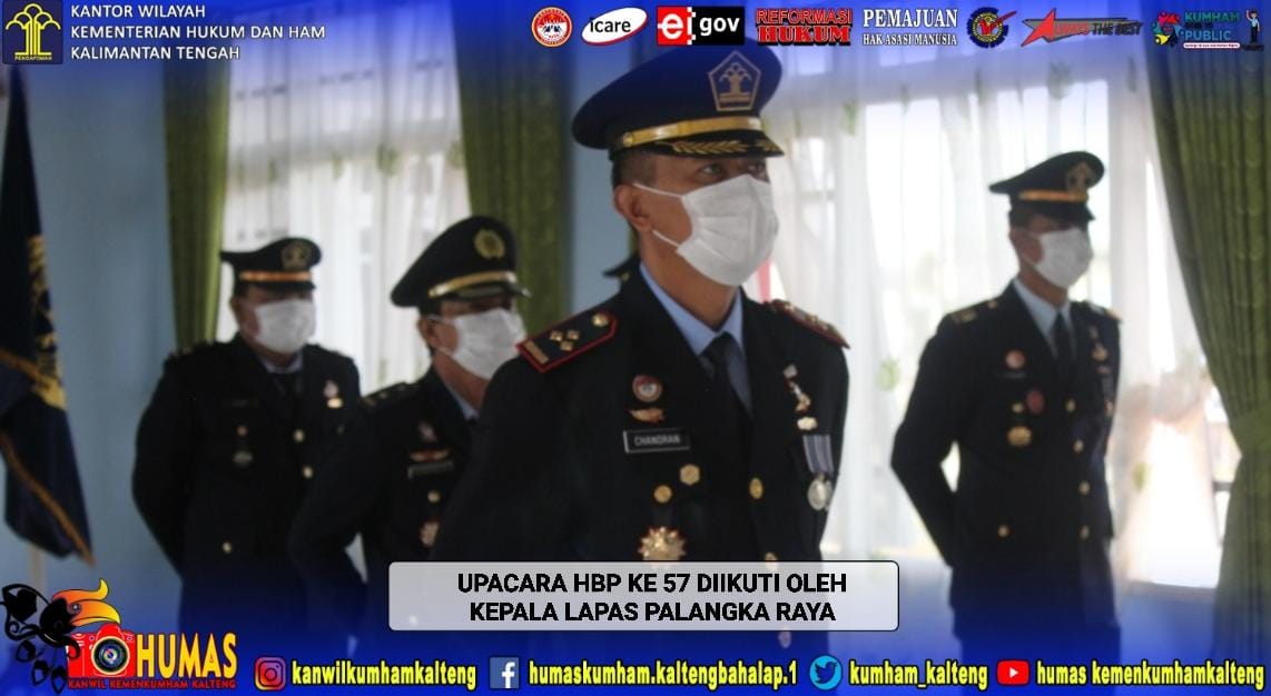 Lapas Palangka Raya Ikuti Upacara HBP ke-57 Secara Virtual 