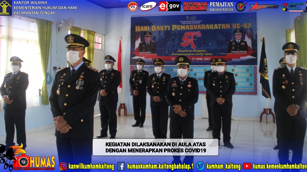 Lapas Palangka Raya Ikuti Upacara HBP ke-57 Secara Virtual 