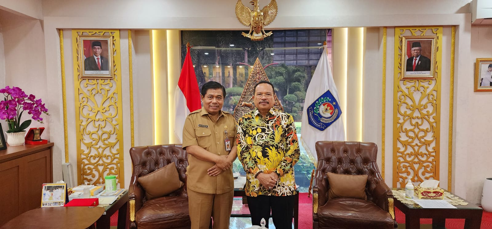 Temui Sekjen Kemendagri Suhajar Diantoro, Sekda Kalteng Nuryakin Laporkan Progres Pembangunan Program Strategis