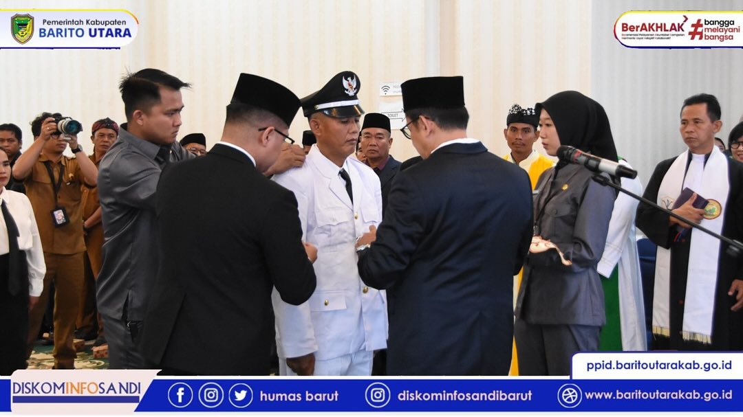 Pj. Bupati Barito Utara Lantik Pejabat Administrator, Pengawas, PAW Kepala Desa, dan PAW BPD Desa