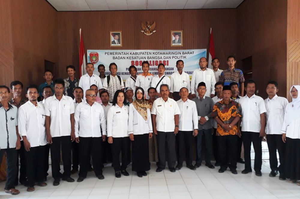 Kesbangpol Kobar Gelar Sosialisasi Ormas di Kecamatan Pangkalan Banteng