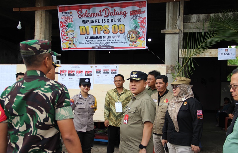 Pj. Bupati Barsel Bersama Forkopimda Tinjau Sejumlah TPS di Kecamatan Dusun Selatan