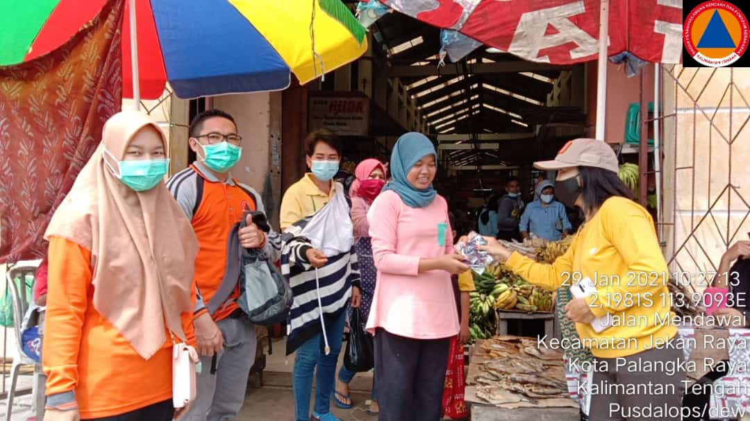 Pedagang Sembako Pasar Kahayan Disiplin Terapkan Protokol Kesehatan