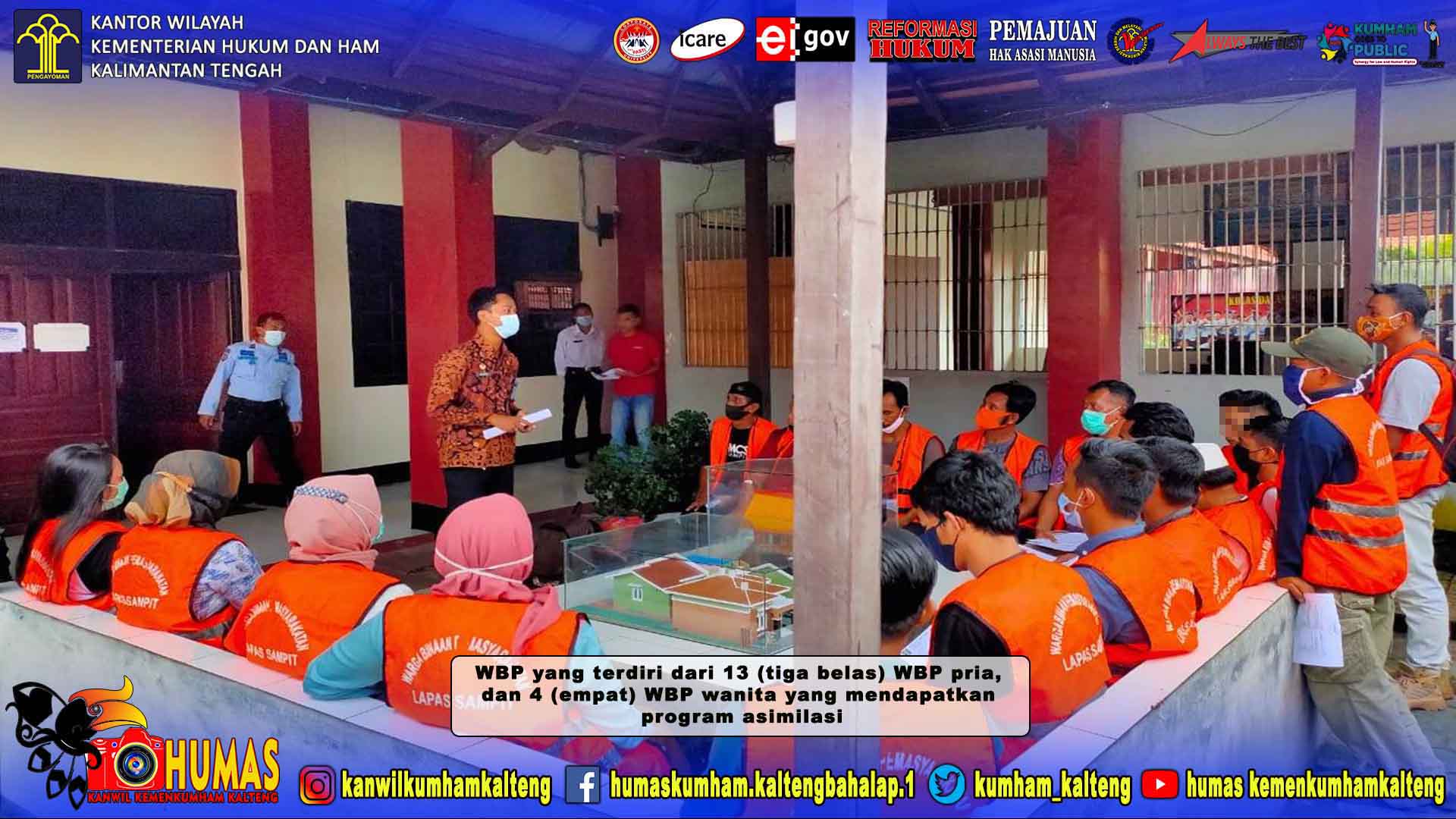 Bapas Sampit Terima 17 WBP Dari Lapas Sampit Untuk Ikuti Program Asimilasi Permenkumham RI No. 32 Tahun 2020