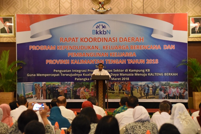 Pembukaan Rakorda Program Kependudukan, Keluarga Berencana dan  Pembangunan Keluarga Prov. Kalteng