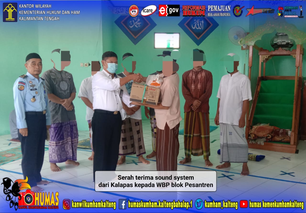 Dukung Pembinaan Kerohanian, Kalapas Muara Teweh Serahkan Sound System kepada WBP