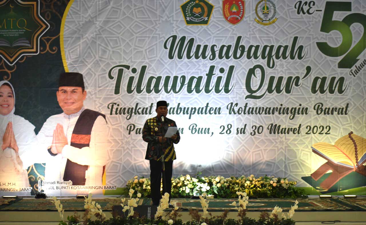 Wabup Ahmadi Riansyah Buka MTQ ke-52 Tingkat Kabupaten Kobar