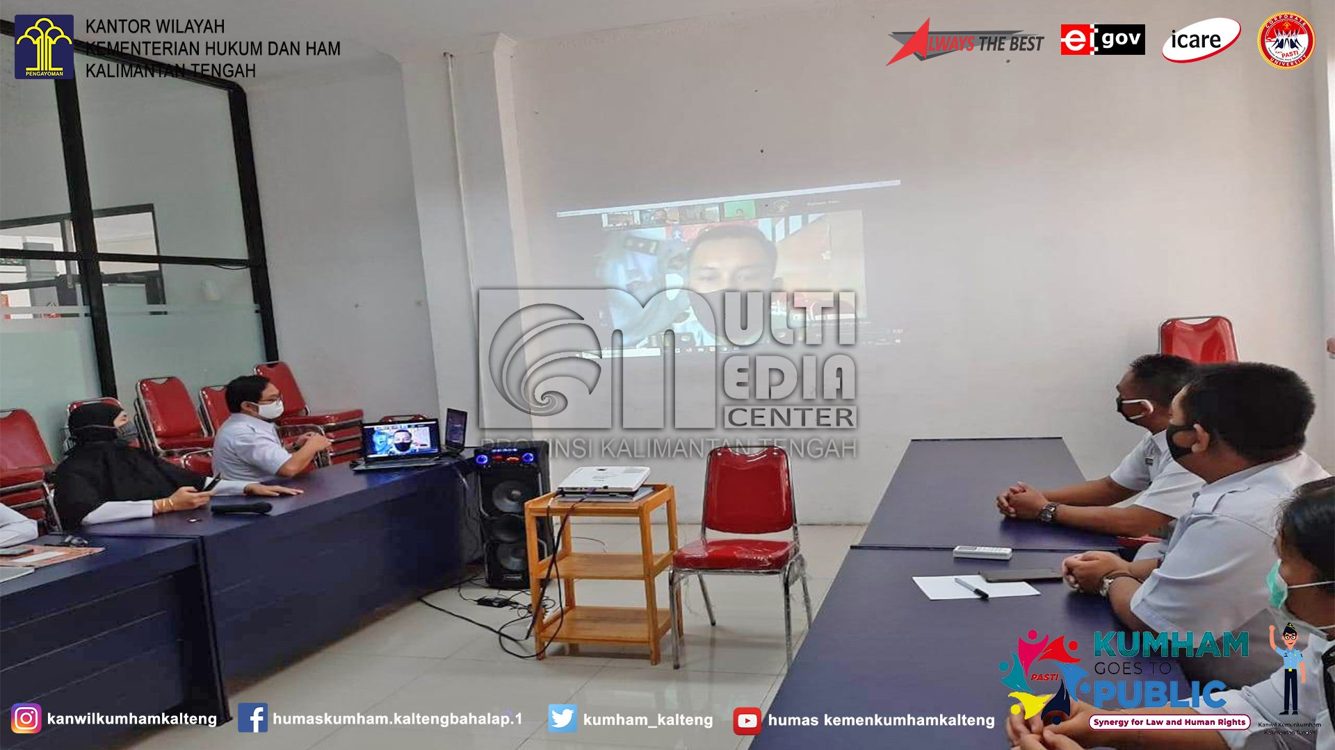 Lapas Palangka Raya Ikuti Rapat Hasil Kajian HAM Via Teleconference 