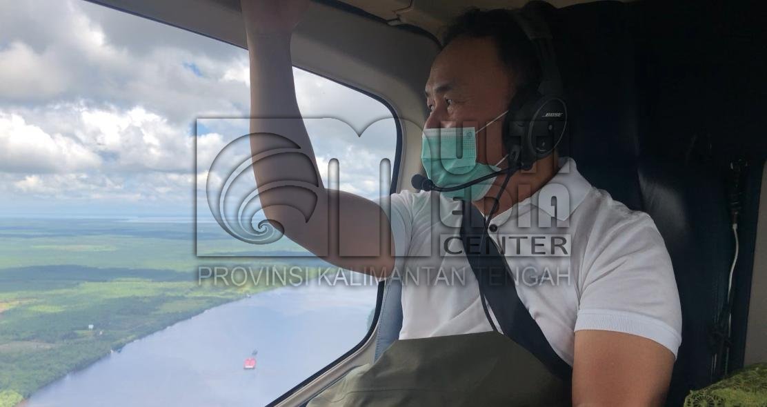 Gubernur Kalteng Lakukan Pemantauan Di Daerah Pelosok Melalui Udara