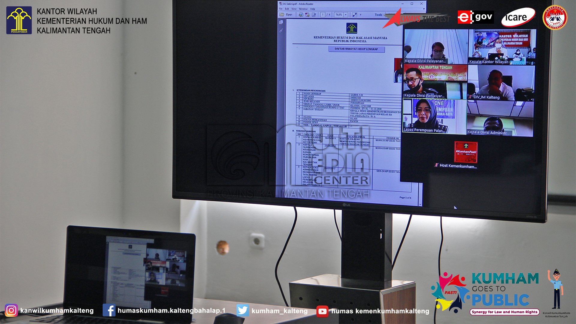 Kanwil Kemenkumham Kalteng Lakukan Open Bidding Wawancara Secara Teleconference