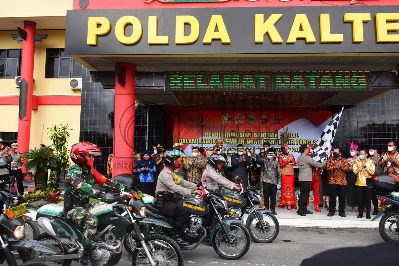 Peringati Hari Lahir Pancasila Di Polda Kalteng, Gubernur Melepas Tim Pendistribusian Bansos Untuk Masyarakat Terdampak Covid-19