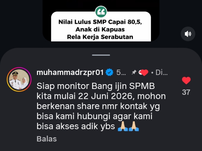 Kadisdik Kalteng Gerak Cepat Bantu Anak Kapuas yang Viral Karena Ingin Tetap Sekolah
