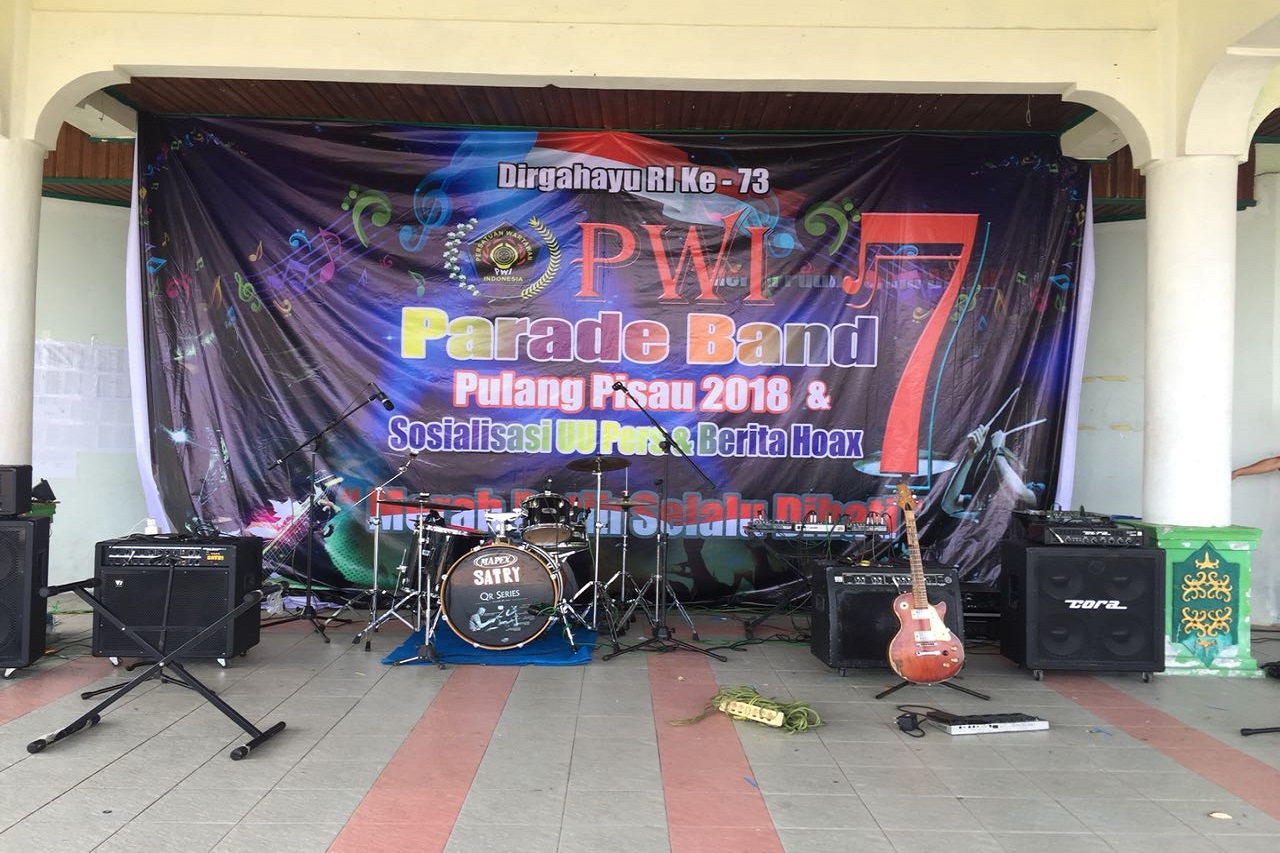 Kemeriahan HUT Ke-73 RI, PWI Pulang Pisau Gelar Parade Band