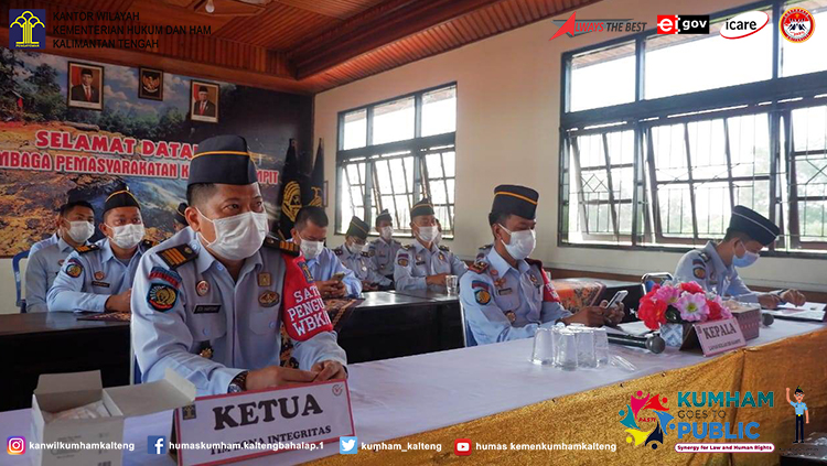 Kalapas Sampit Bersama Tim Kelompok 6  (enam) Ikuti Penguatan Pembangunan Zona Integritas Menuju WBK/WBBM Melalui Virtual