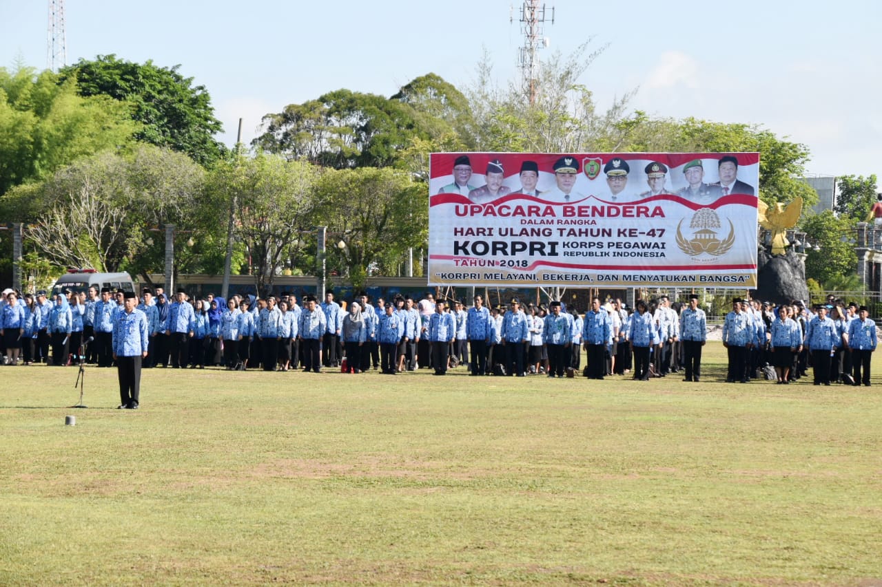 Ribuan ASN Ikuti Upacara Bendera Peringatan HUT KORPRI Ke-47 Tahun 2018