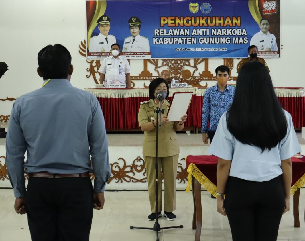 104 Relawan Anti Narkoba di Kab. Gumas Resmi Dikukuhkan