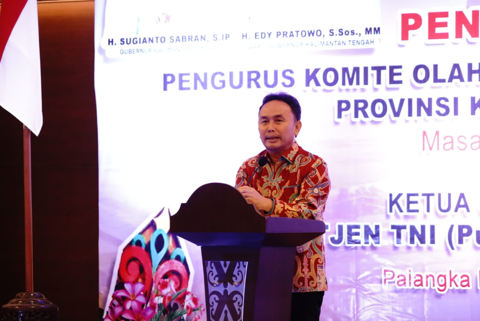 Gubernur Sugianto Sabran Hadiri Pelantikan Pengurus KONI Provinsi Kalteng Masa Bakti  2023 – 2027