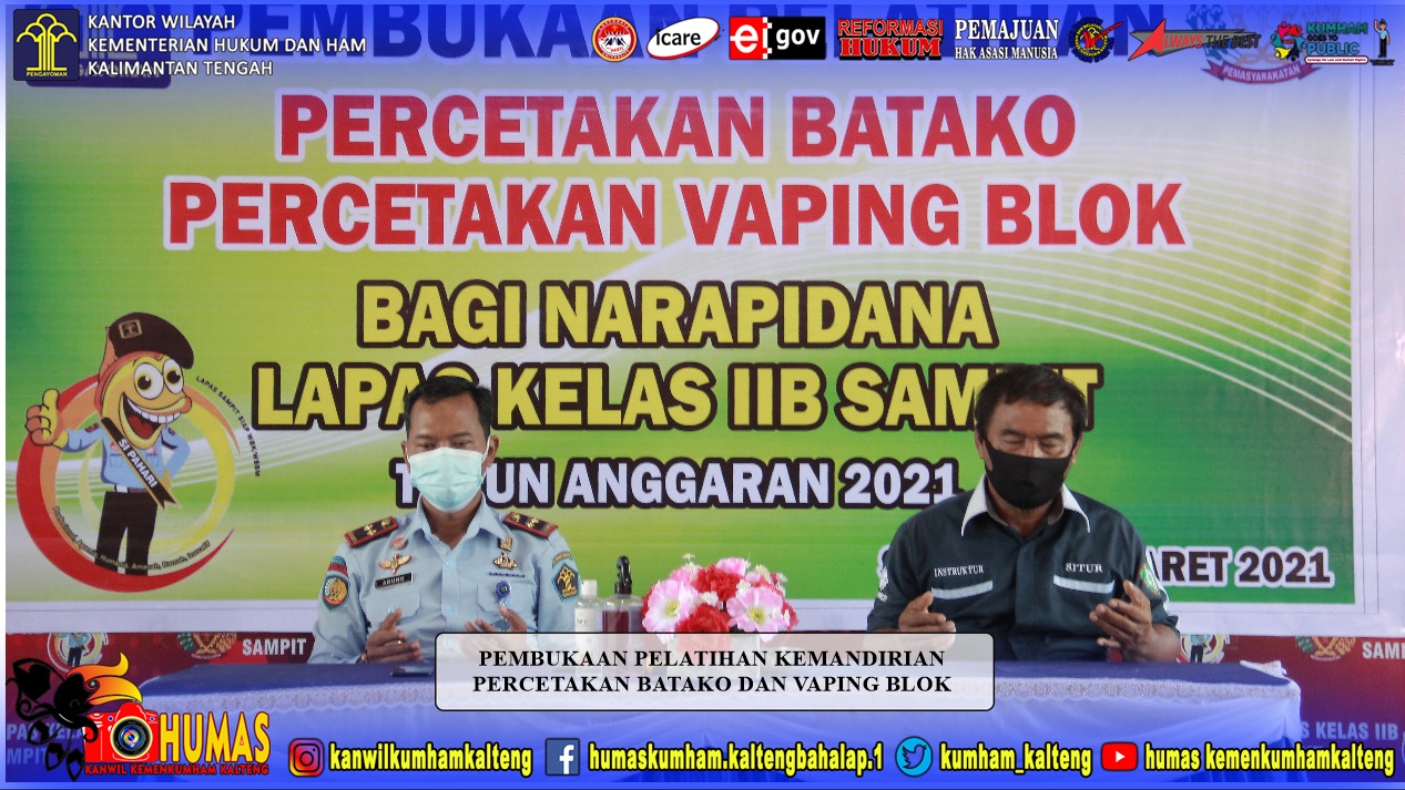 Pembukaan Pelatihan Batako dan Paving Blok Bagi Narapidana Lapas Sampit