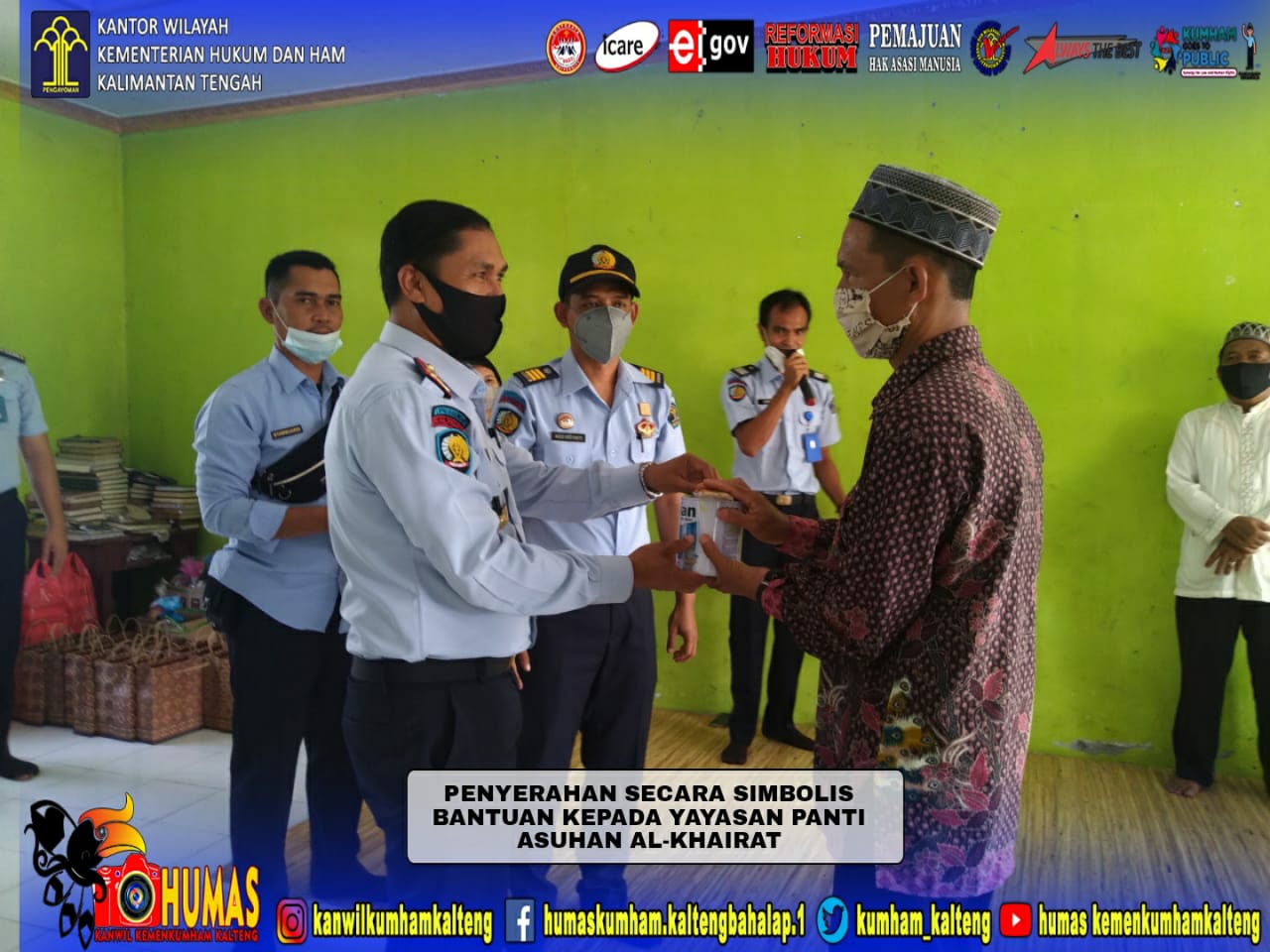 Sambut Hari Bhakti Pemasyarakatan Tahun 2021, Lapas Narkotika Kasongan Gelar Bakti Sosial di Panti Asuhan