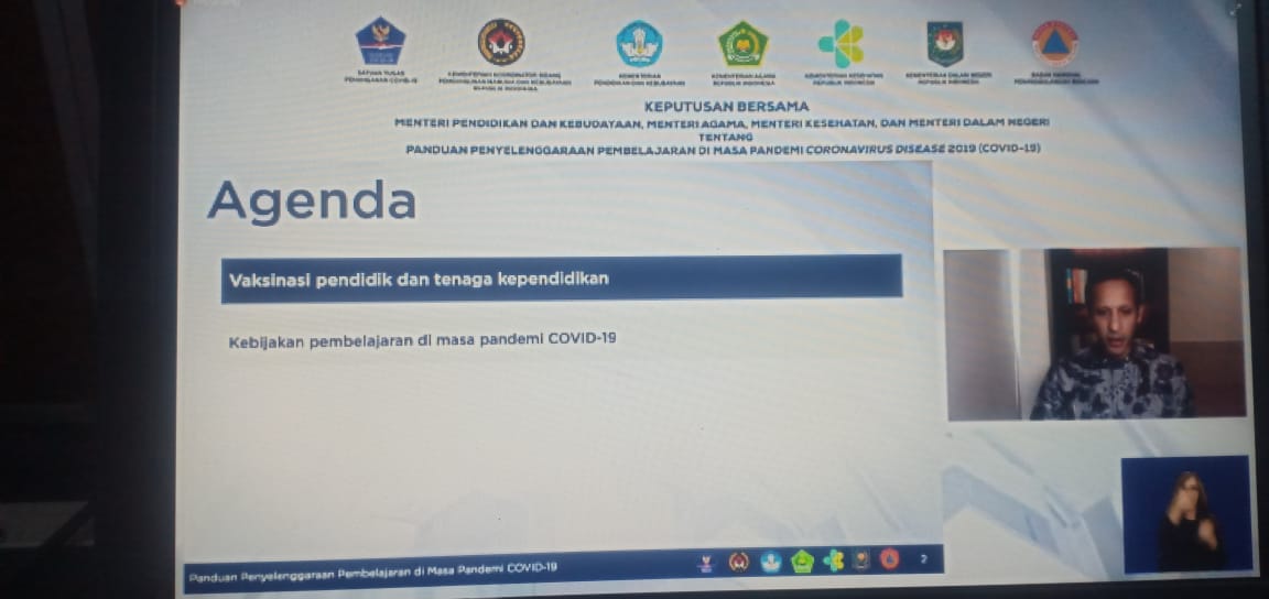 Sekda Kalteng Hadiri Sosialisasi Panduan Penyelenggaraan Pembelajaran di masa Pandemi Covid-19