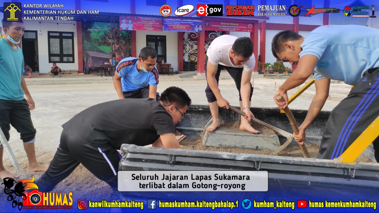 Penuh Semangat, Gotong-Royong Jajaran Lapas Sukamara Dalam Melakukan Pembenahan