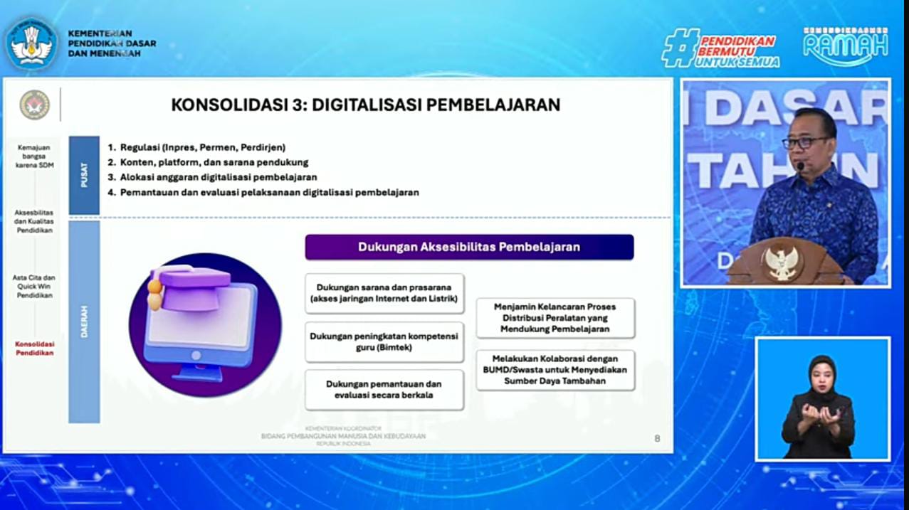 Pemprov Kalteng melalui Disdik Kalteng Jemput Bola Digitalisasi Pendidikan, Sejalan dengan Arahan Menko PMK
