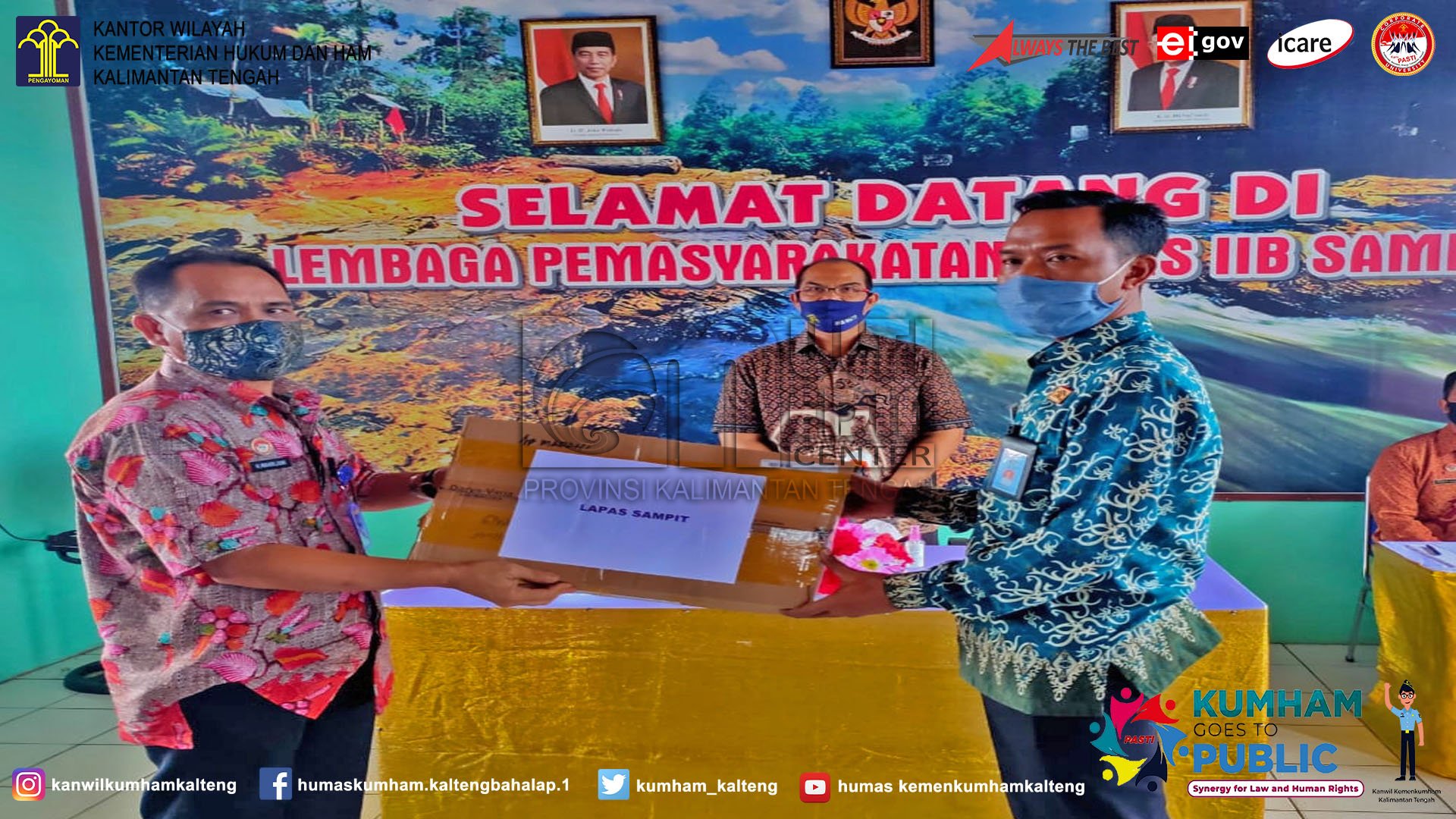 Kakanwil Kemenkumham Kalteng Serahkan Bantuan Kepada Lapas Sampit