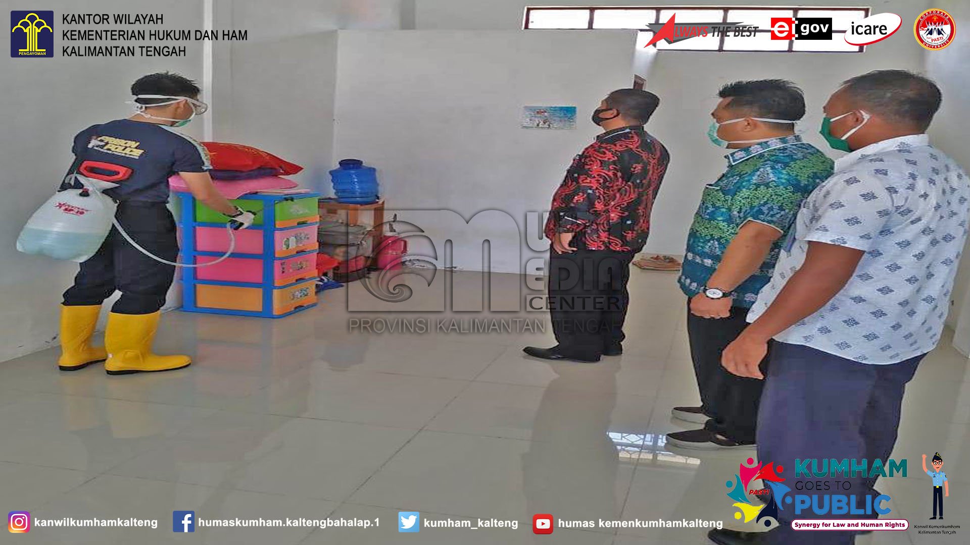 Antisipasi Covid-19, LPKA Palangka Raya Laksanakan Penyemprotan Disinfektan Mandiri