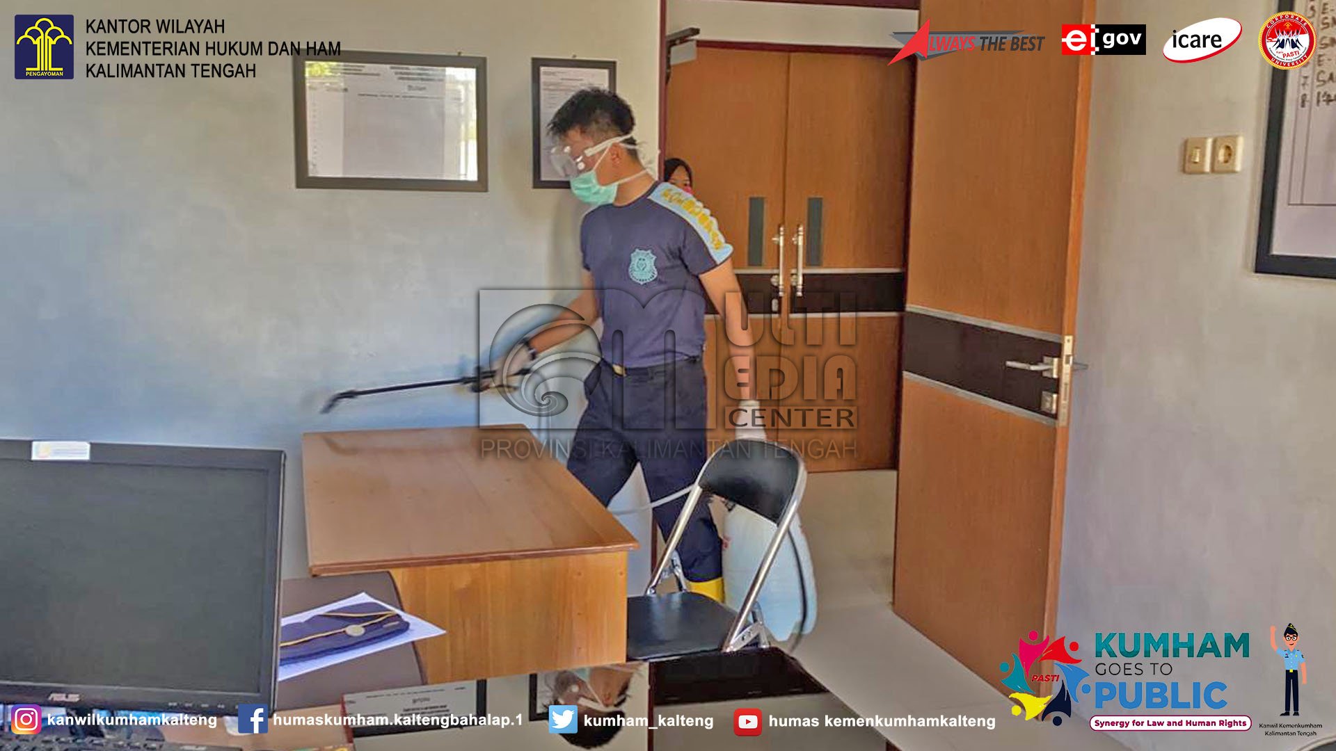 Antisipasi Covid-19, LPKA Palangka Raya Laksanakan Penyemprotan Disinfektan Mandiri
