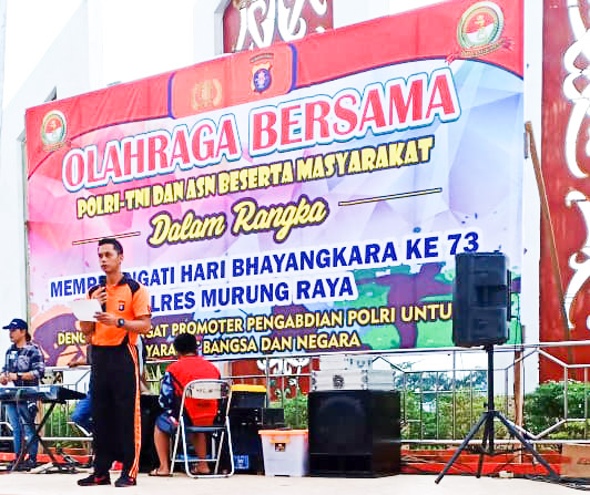 Olahraga Bersama Polri, TNI, ASN dan Masyarakat di Murung Raya Dalam Rangka HUT Bhayangkara Ke-73