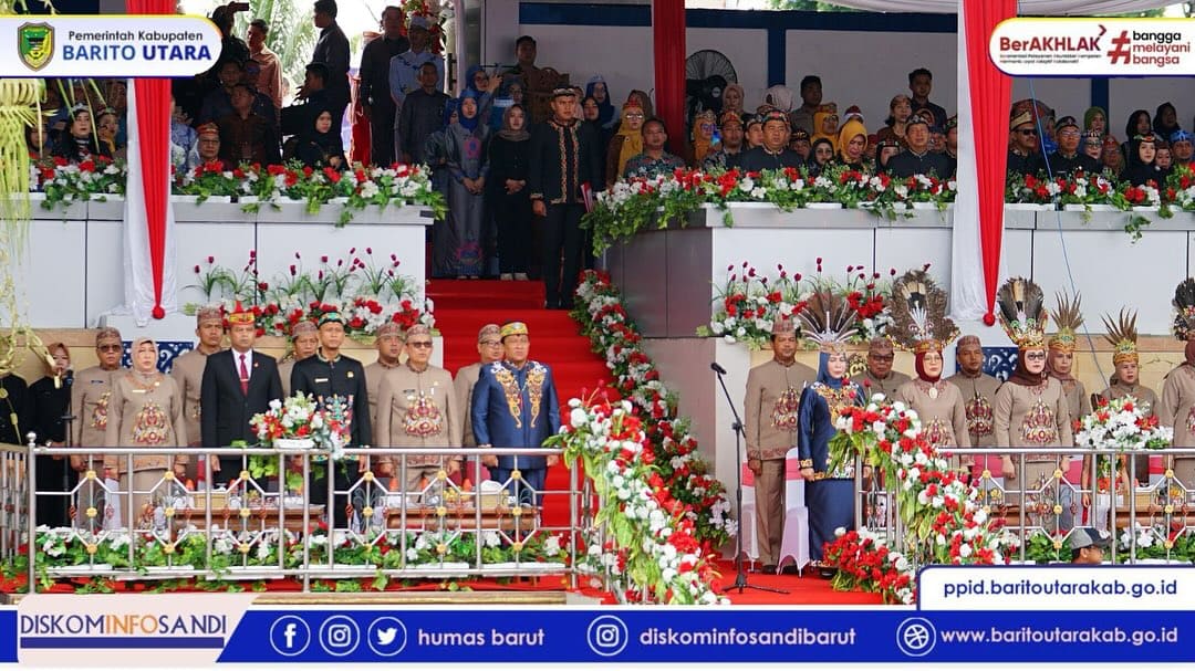 Wagub Kalteng Pimpin Upacara Peringatan HUT ke-75 Barito Utara
