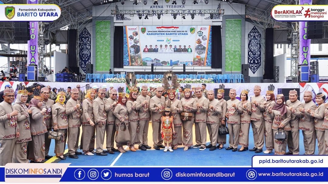 Wagub Kalteng Pimpin Upacara Peringatan HUT ke-75 Barito Utara
