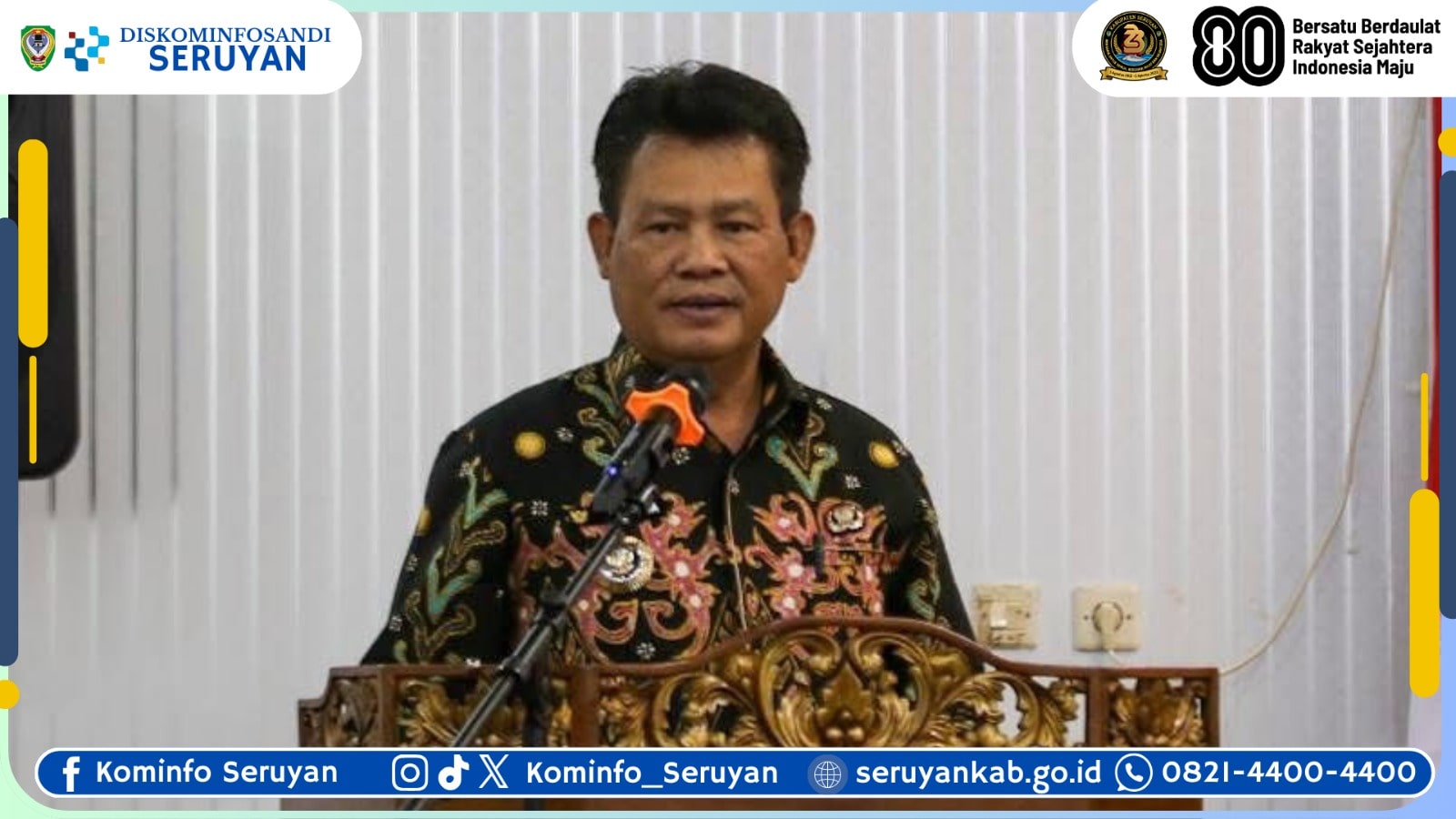 Bupati Seruyan Buka Rapat Fasilitasi Pembinaan dan Penguatan Kelembagaan Bawaslu Tahun 2025