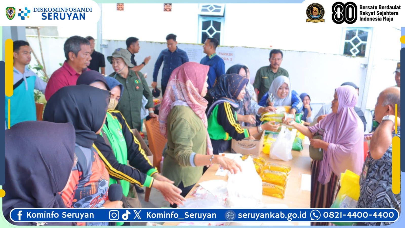 Bupati dan Wakil Bupati Seruyan Hadiri Gerakan Pasar Murah Serentak di Kecamatan Seruyan Hilir
