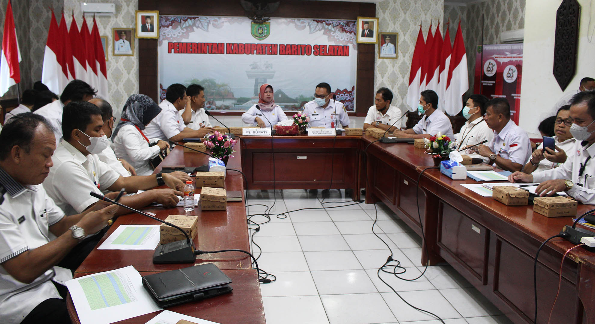 Pj. Bupati Barsel Pimpin Rapat Evaluasi Penyelenggaraan Statistik Sektoral Kab. Barsel Tahun 2022