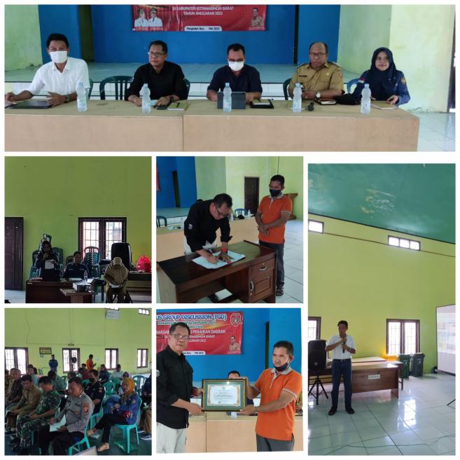 Kadislutkan Prov. Kalteng Buka FGD Pengawasan Pemanfaatan Ruang Laut sampai dengan 12 Mil di KKPD Kobar