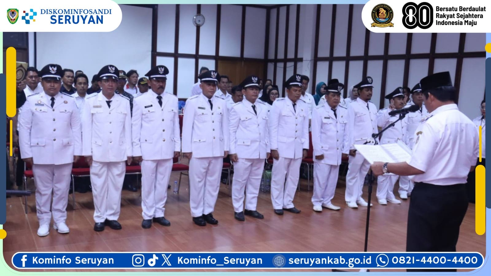 Pastikan Roda Pemerintahan Berjalan, Bupati Seruyan Lantik 10 Penjabat Kepala Desa