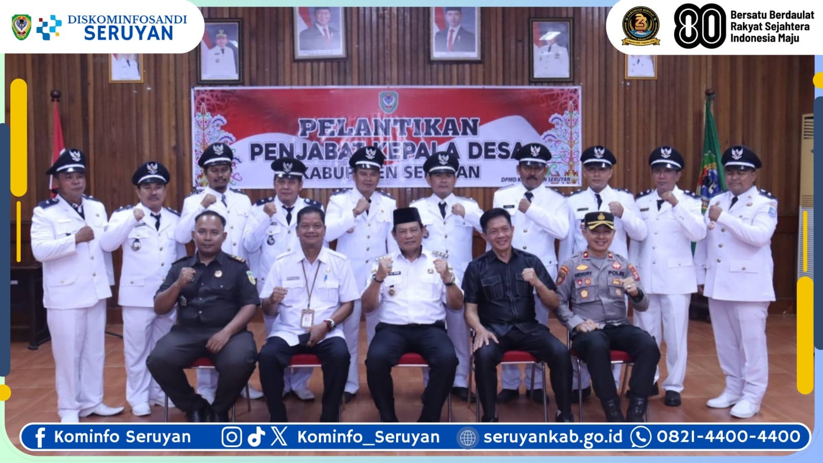 Pastikan Roda Pemerintahan Berjalan, Bupati Seruyan Lantik 10 Penjabat Kepala Desa