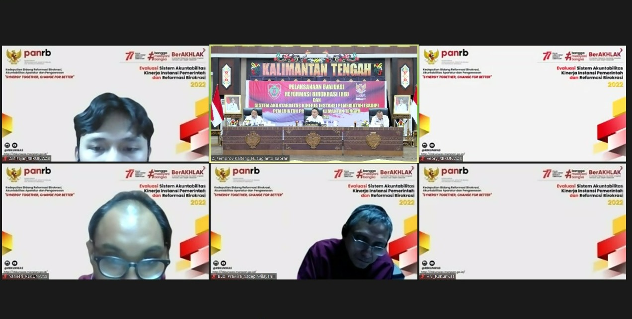 Gubernur Sugianto Sabran Tekankan Komitmen Bangun Sektor Layanan pada Evaluasi SAKIP dan RB