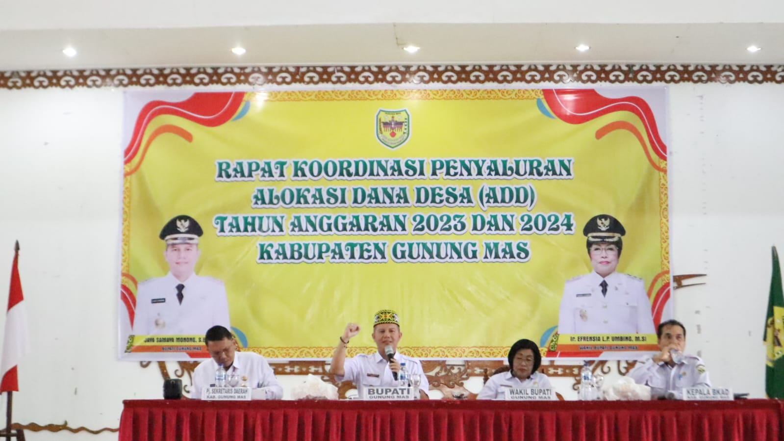 Bupati Gumas Pimpin Rakor Penyaluran ADD TA. 2023 - 2024 